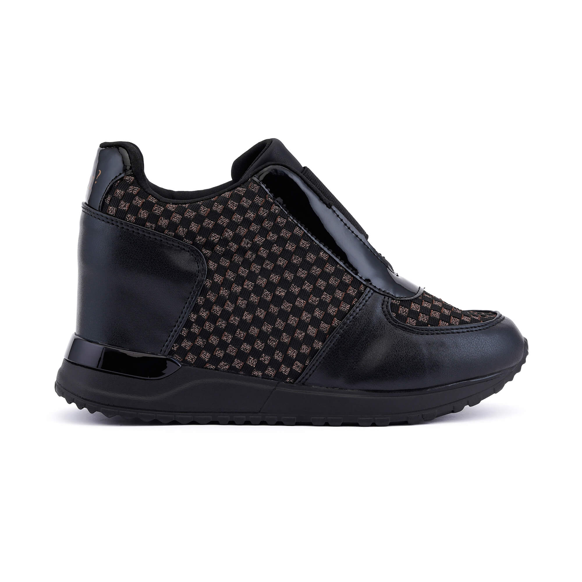 Black wedge heel clearance sneakers