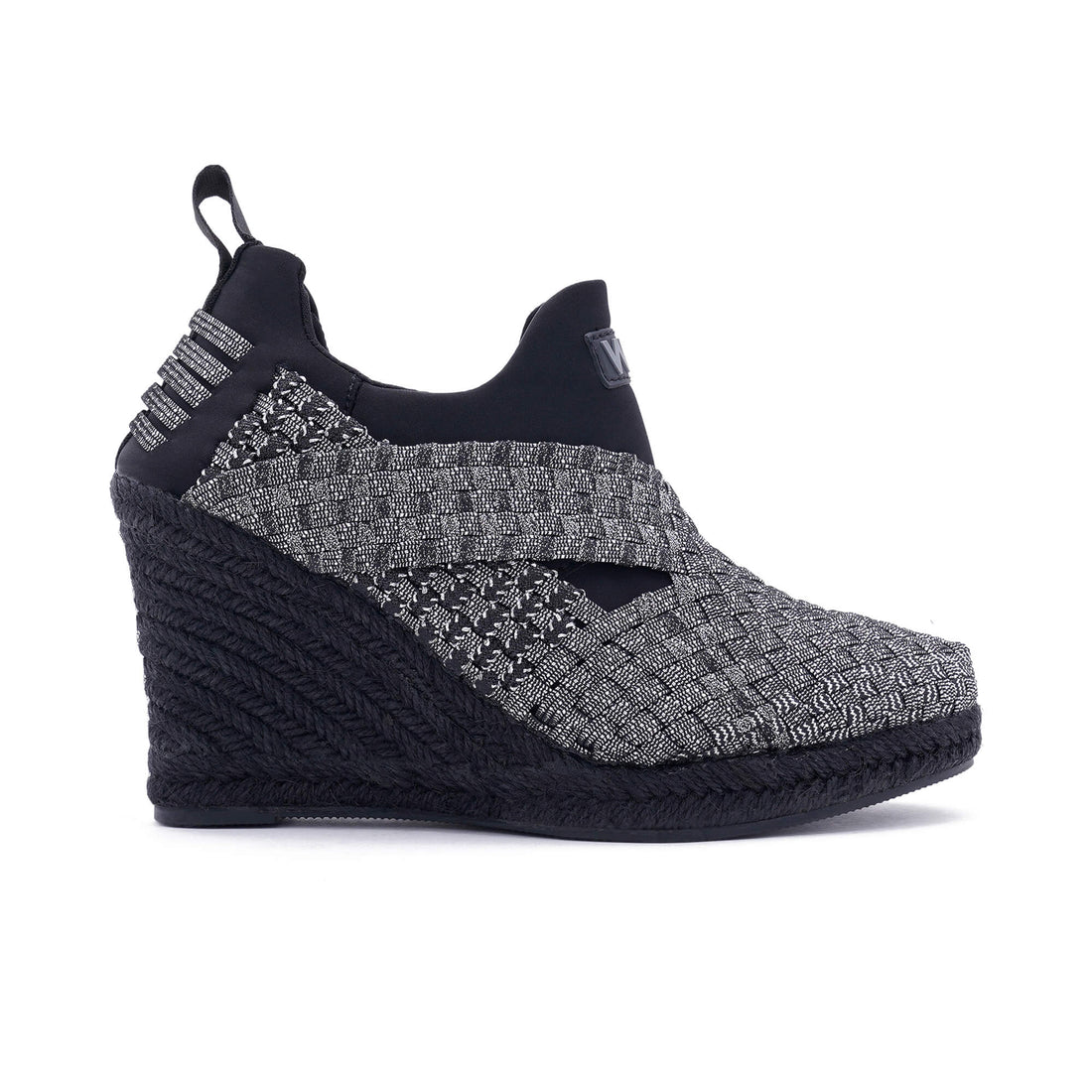 Portofino Silver Black Espadrille