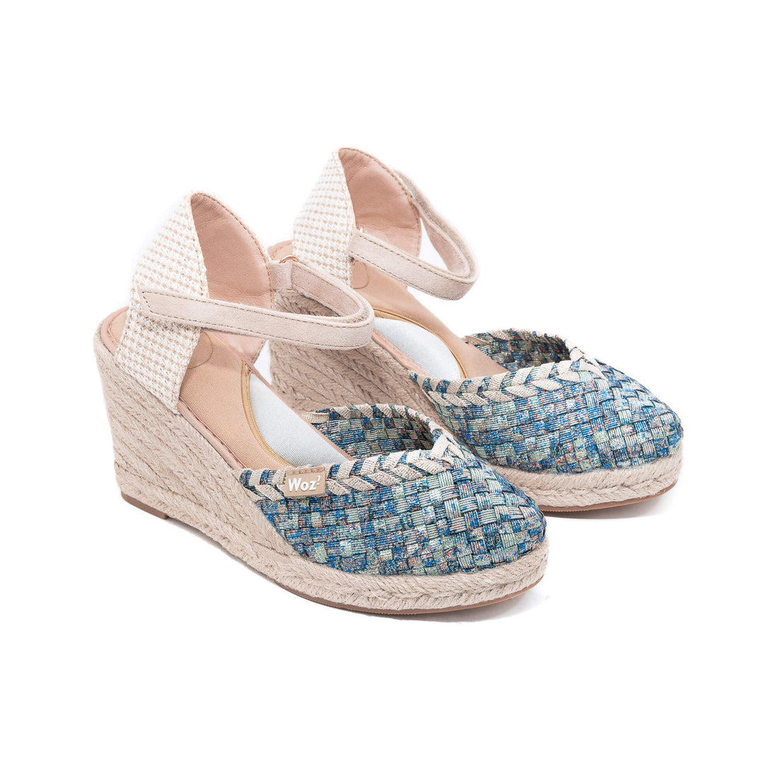 Pisa Metallic Blue-Light.Gold Espadrilles